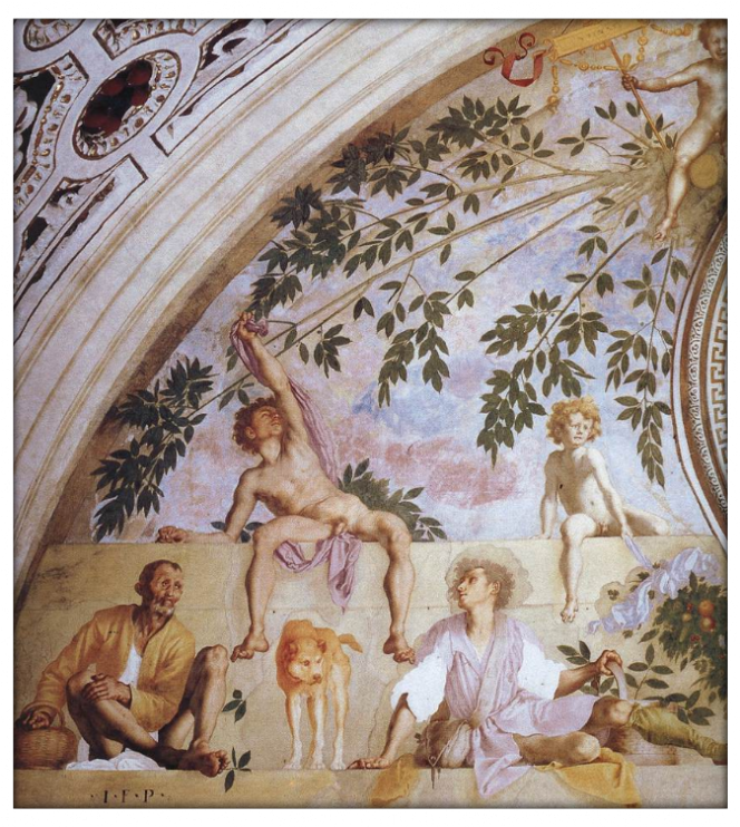 Стена рисунок, фресковая роспись Понтормо